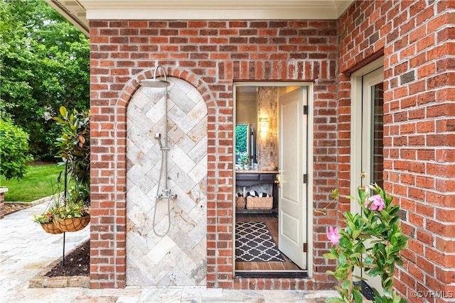 11905 Lerade Ct, Glen Allen, VA 23059 - property entrance with brick siding
