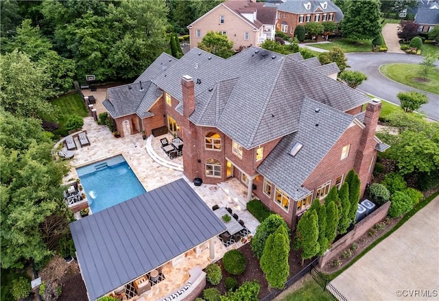 11905 Lerade Ct, Glen Allen, VA 23059 - aerial view of property and surrounding area featuring a pool