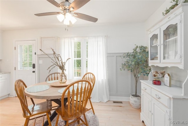 7313 Key Deer Cir, Midlothian, VA 23112 - dining area with light wood-style floors and ceiling fan