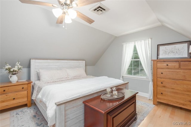 7313 Key Deer Cir, Midlothian, VA 23112 - bedroom with light wood-style floors, lofted ceiling, and ceiling fan