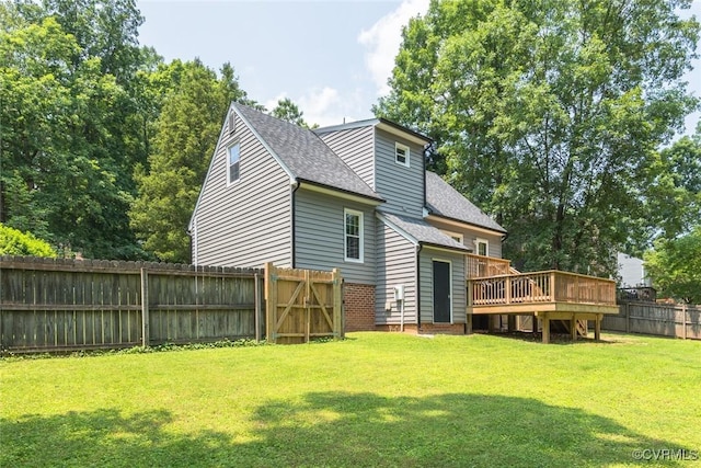 7313 Key Deer Cir, Midlothian, VA 23112 - rear view of house with a deck and roof with shingles