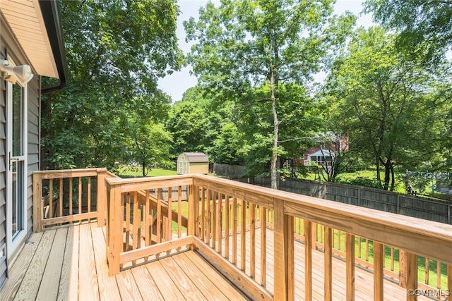 7313 Key Deer Cir, Midlothian, VA 23112 - wooden deck with a fenced backyard and view of scattered trees