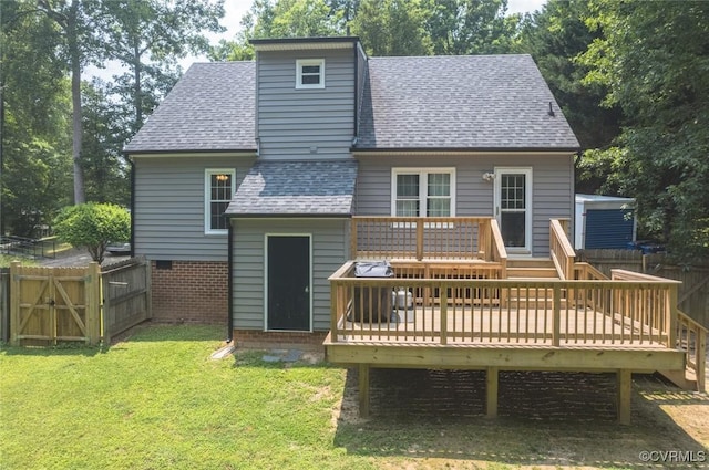 7313 Key Deer Cir, Midlothian, VA 23112 - rear view of property with a shingled roof and a deck