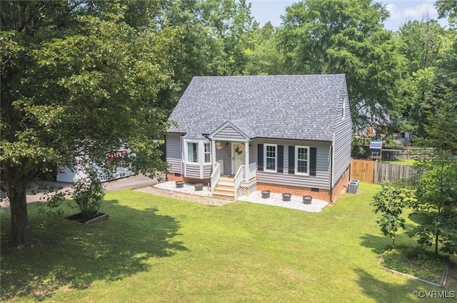 7313 Key Deer Cir, Midlothian, VA 23112 - cape cod home featuring crawl space, central AC, and roof with shingles