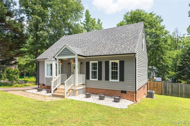 7313 Key Deer Cir, Midlothian, VA 23112 - view of front of property featuring roof with shingles, crawl space, and central AC