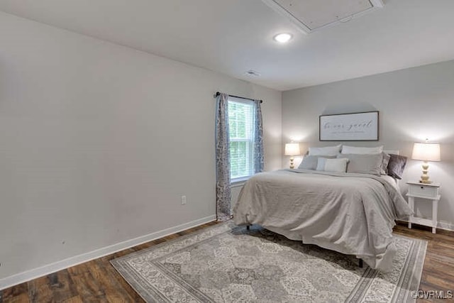 328 Peregrine Pl, Louisa, VA 23093 - bedroom with attic access, wood finished floors, and recessed lighting