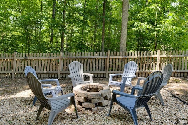 328 Peregrine Pl, Louisa, VA 23093 - view of patio with a fire pit