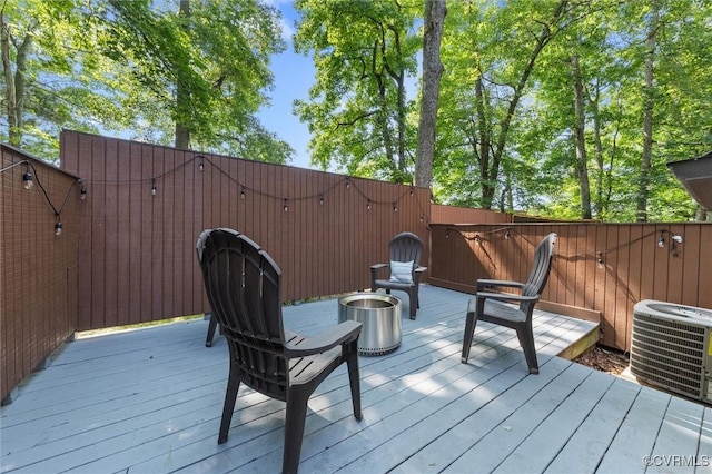 11605 E Briar Patch Dr, Midlothian, VA 23113 - wooden deck with central AC