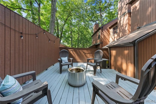 11605 E Briar Patch Dr, Midlothian, VA 23113 - deck featuring a fire pit