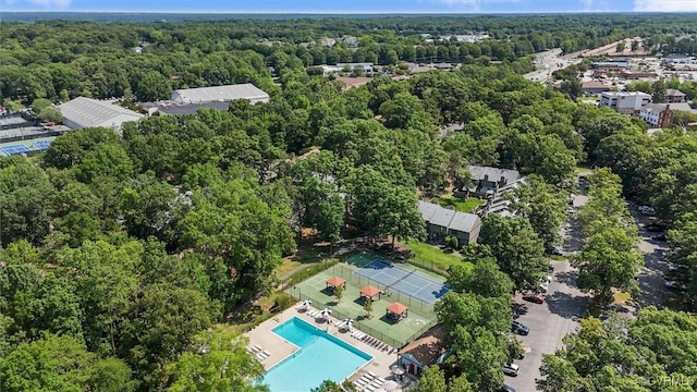 11605 E Briar Patch Dr, Midlothian, VA 23113 - bird's eye view of a forest and a pool area