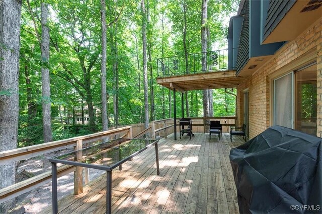 3301 E Princeton Rd, Petersburg, VA 23805 - wooden terrace with area for grilling