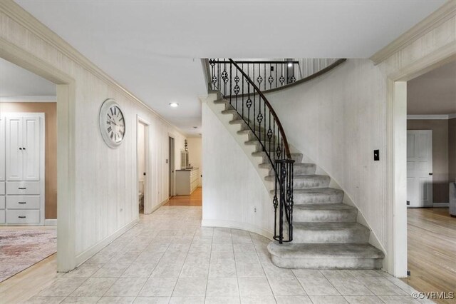 3301 E Princeton Rd, Petersburg, VA 23805 - stairway with crown molding and baseboards