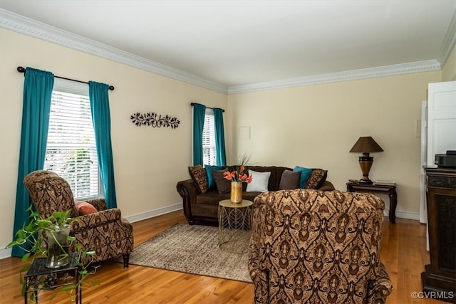 5120 Monza Ct, North Chesterfield, VA 23234 - living area featuring crown molding, wood finished floors, and baseboards