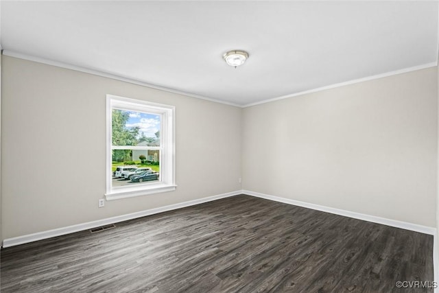 4706 Leadenhall Dr, Chesterfield, VA 23234 - spare room featuring crown molding, dark wood-style floors, and baseboards