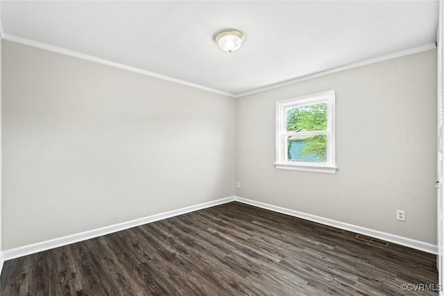 4706 Leadenhall Dr, Chesterfield, VA 23234 - spare room with crown molding, baseboards, and dark wood-type flooring