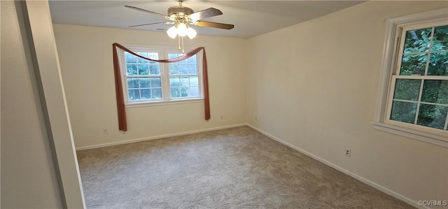 1718 Youngs Rd, Petersburg, VA 23803 - spare room with carpet floors, a ceiling fan, and baseboards