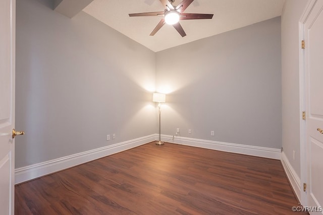 6 N 6th St Unit U3C, Richmond, VA 23219 - empty room with ceiling fan, dark wood-type flooring, baseboards, and lofted ceiling