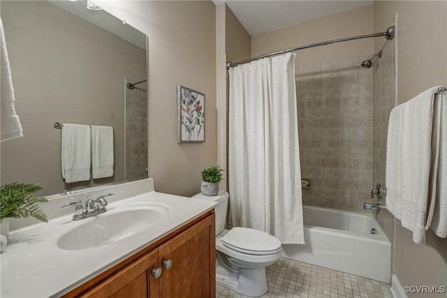4307 Wilcot Dr, Midlothian, VA 23113 - full bath with vanity, tile patterned floors, shower / bath combination with curtain, and toilet