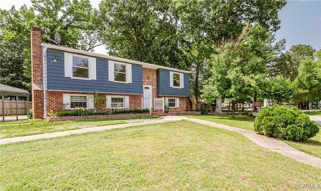 6406 Lothaire Ct, North Chesterfield, VA 23234 - raised ranch featuring brick siding and a chimney