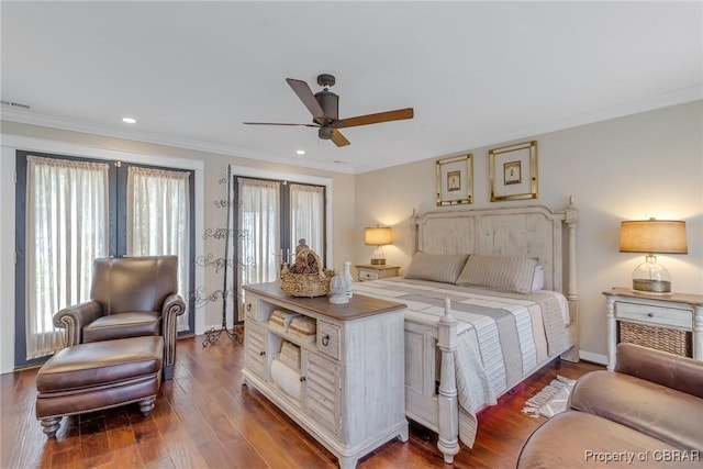 1083 Ottoman Ferry Rd, Mollusk, VA 22503 - bedroom with multiple windows, ornamental molding, wood finished floors, recessed lighting, and baseboards