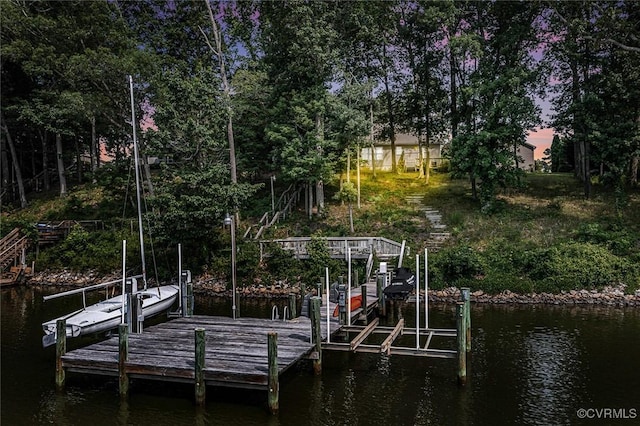 1222 Hull Harbor Rd, Heathsville, VA 22473 - dock area featuring boat lift and a water view