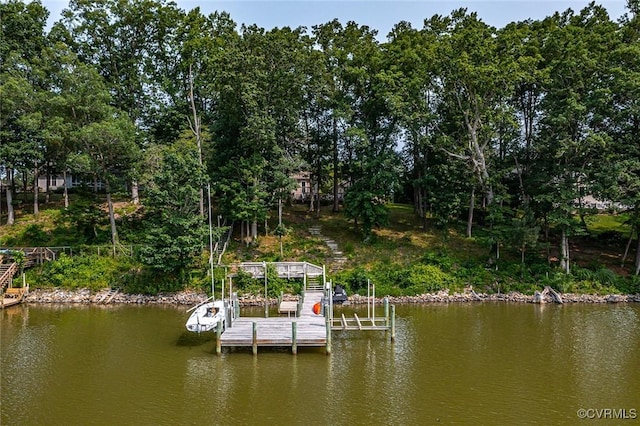1222 Hull Harbor Rd, Heathsville, VA 22473 - dock area featuring stairs and a water view