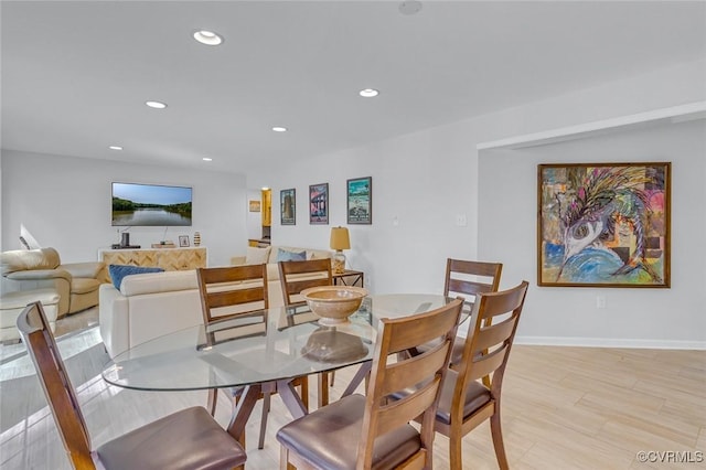 1222 Hull Harbor Rd, Heathsville, VA 22473 - dining space with recessed lighting and light wood-type flooring