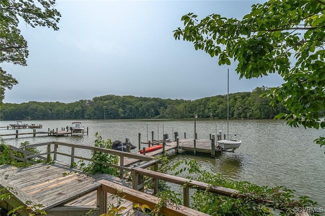 1222 Hull Harbor Rd, Heathsville, VA 22473 - dock area featuring a wooded view and a water view