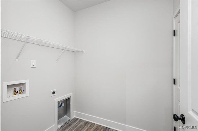 LOT10 Whartons Pass, Orange, VA 22567 - washroom featuring electric dryer hookup, hookup for a washing machine, dark wood-style floors, and baseboards