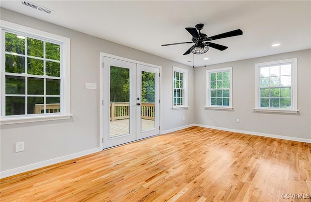11517 Mount Hermon Rd, Ashland, VA 23005 - unfurnished room with french doors, wood finished floors, baseboards, and recessed lighting