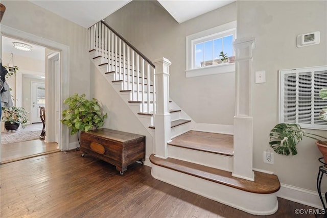 1942 Berkeley Ave, Petersburg, VA 23805 - stairway featuring hardwood / wood-style flooring and baseboards