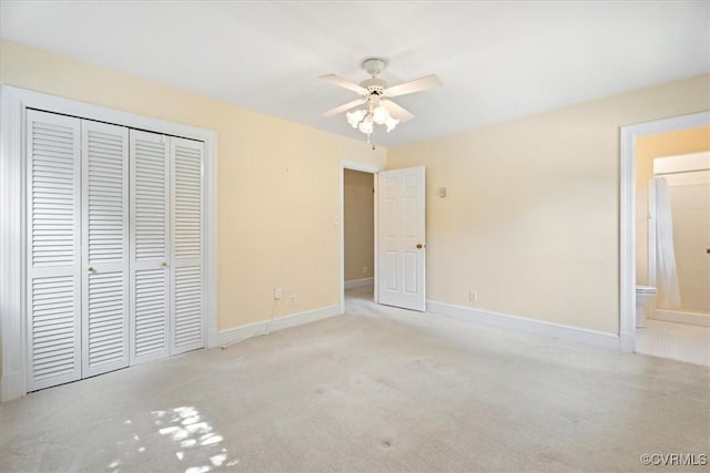 2861 Three Bridge Rd, Powhatan, VA 23139 - unfurnished bedroom featuring carpet flooring, a closet, ensuite bathroom, and a ceiling fan