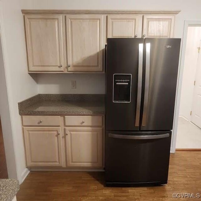 7408 First Landing Ct, Henrico, VA 23231 - kitchen featuring stainless steel fridge with ice dispenser, wood finished floors, and dark countertops