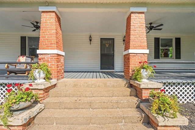 24405 N James Madison Hwy, New Canton, VA 23123 - entrance to property with a porch and ceiling fan