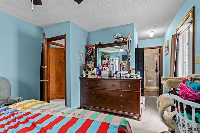 106 S Marion Ave Unit A, Hopewell, VA 23860 - bedroom featuring a textured ceiling, carpet floors, and ceiling fan