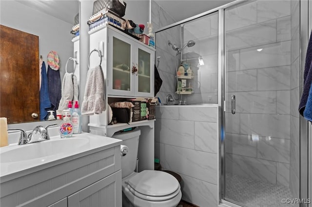 106 S Marion Ave Unit A, Hopewell, VA 23860 - bathroom featuring toilet, vanity, and a stall shower