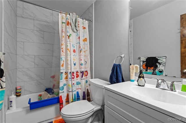 106 S Marion Ave Unit A, Hopewell, VA 23860 - bathroom with vanity, toilet, and shower / bath combo with shower curtain