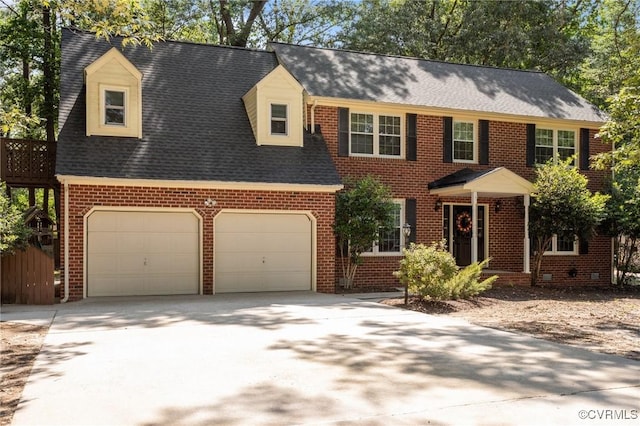4709 Pompton Ln, Chester, VA 23831 - view of front of home with brick siding, driveway, a shingled roof, and a garage