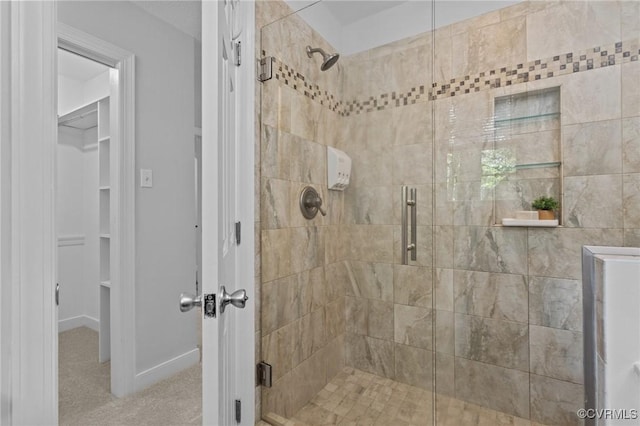 4709 Pompton Ln, Chester, VA 23831 - bathroom featuring a shower stall and a spacious closet