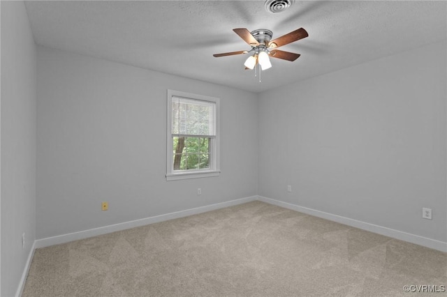 4709 Pompton Ln, Chester, VA 23831 - spare room with light carpet, ceiling fan, baseboards, and a textured ceiling