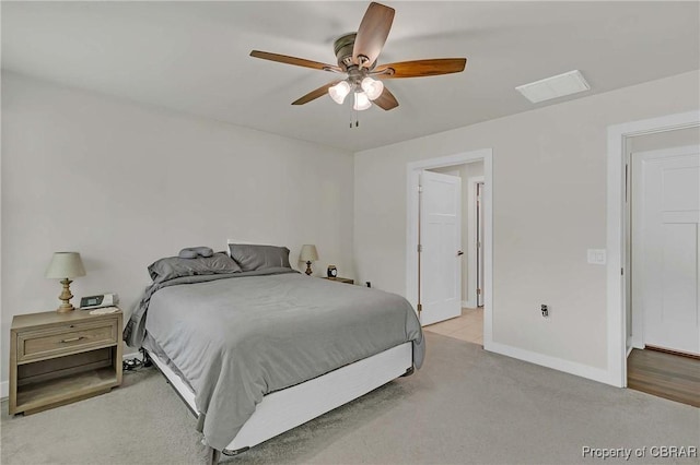 202 Arbordale Loop, Williamsburg, VA 23188 - bedroom with baseboards, light colored carpet, and ceiling fan