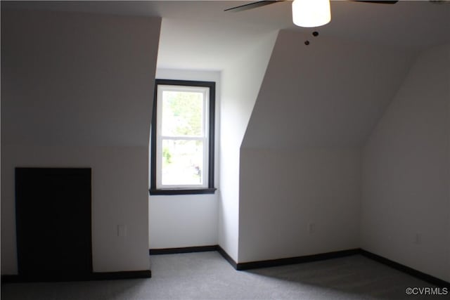 4201 Kempwood Pl, Chesterfield, VA 23832 - additional living space featuring light colored carpet, a ceiling fan, lofted ceiling, and baseboards