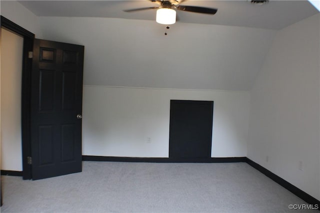 4201 Kempwood Pl, Chesterfield, VA 23832 - additional living space featuring a ceiling fan, vaulted ceiling, carpet floors, and baseboards