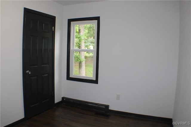 4201 Kempwood Pl, Chesterfield, VA 23832 - spare room with dark wood-style flooring, baseboards, and baseboard heating