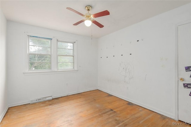 8005 Three Chopt Rd, Henrico, VA 23229 - spare room featuring light wood-style floors, ceiling fan, and baseboards