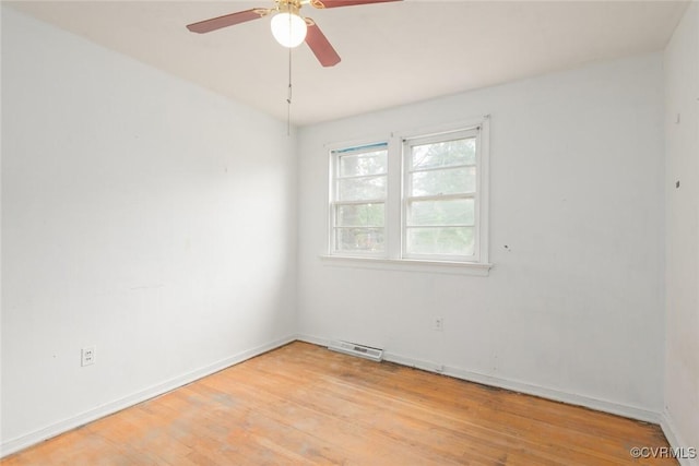 8005 Three Chopt Rd, Henrico, VA 23229 - spare room with light wood-type flooring, a ceiling fan, and baseboards