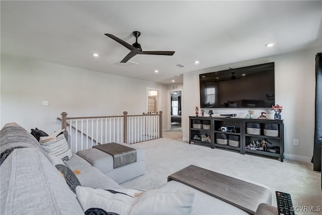 18342 Magnolia Run Ln, Moseley, VA 23120 - carpeted living area with ceiling fan and recessed lighting
