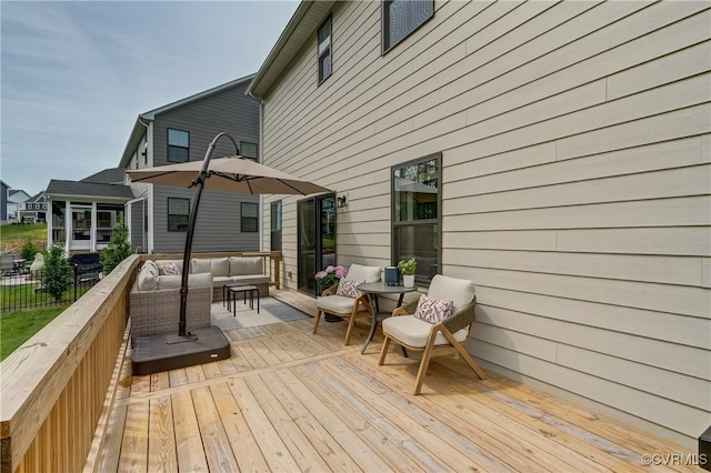 18342 Magnolia Run Ln, Moseley, VA 23120 - wooden deck featuring an outdoor living space