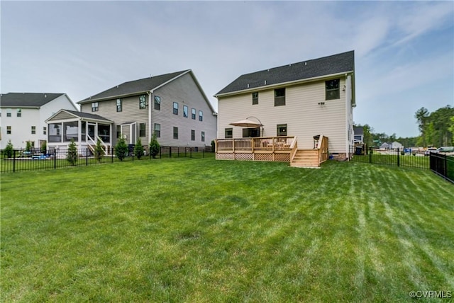 18342 Magnolia Run Ln, Moseley, VA 23120 - back of house with a deck and a fenced backyard