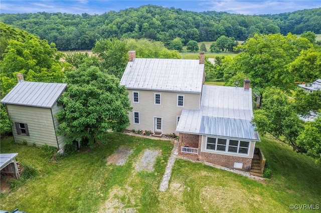 504 Springbranch Rd, Lexington, VA 24450 - aerial view of property and surrounding area featuring a heavily wooded area